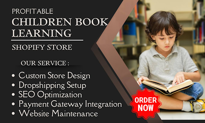 Gig Preview - Do children book shopify store children learning book custom ebook website