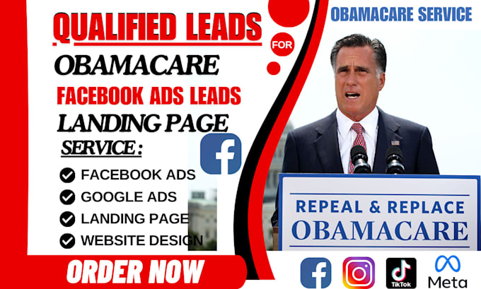 Gig Preview - Generate hot obamacare leads generation aca leads landing page obamacare website