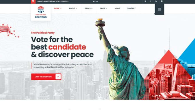 Gig Preview - Design a modern, responsive political campaign website