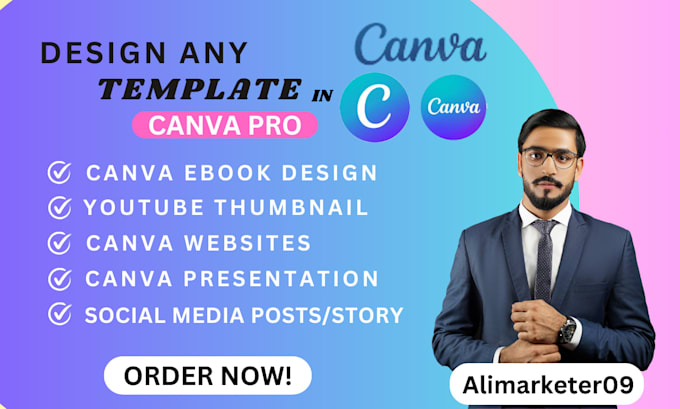 Gig Preview - Do canva design, canva, canva templates, social media post, canva website,