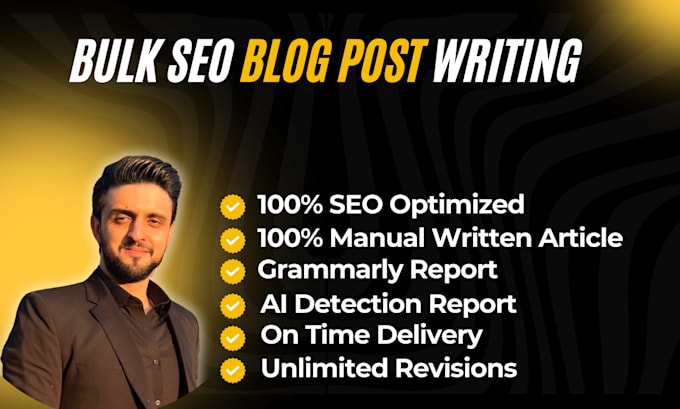 Gig Preview - Write 30 SEO articles and blog posts with images per month