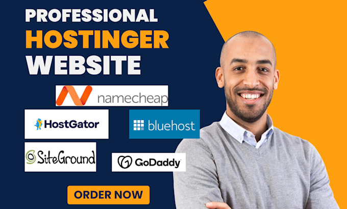 Gig Preview - Hostinger website design hostinger website builder bluehost siteground hostgator