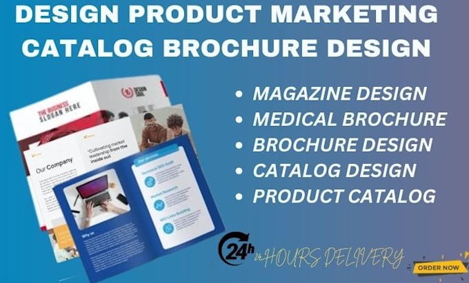 Gig Preview - Design product marketing catalog, medical brochure, catalog design