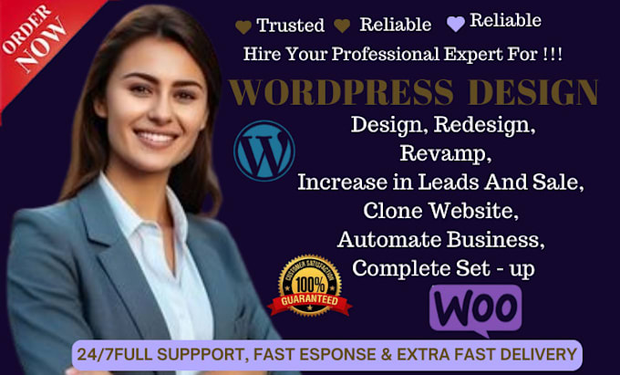 Gig Preview - Buiid wordpress website, design wordpress, business website development, USA, UK