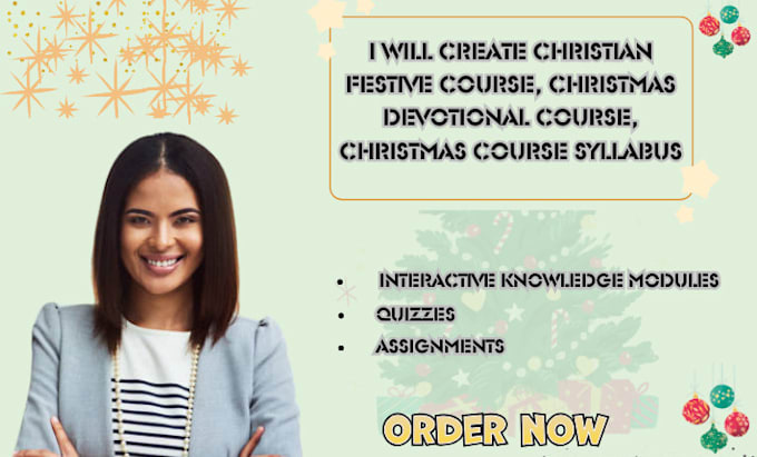 Gig Preview - Create christian festive course, christmas devotional course, course syllabus