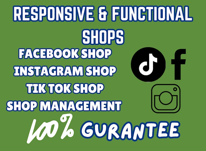 Gig Preview - Setup facebook shop instagram shop, tiktok shop tiktok ads or shopify marketing