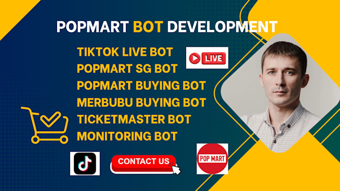 Gig Preview - Create auto checkout bot, popmart merbubu auto buying bot, auto purchase bot