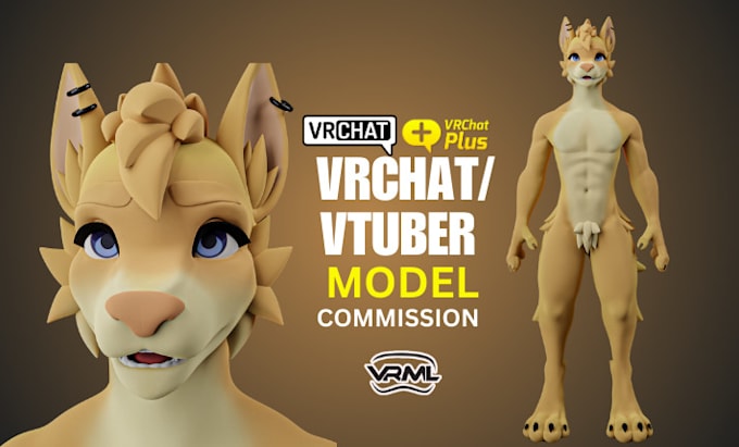 Gig Preview - Do detailed 3d furry model, vrchat avatar, vr character, vtuber model, nsfw avi