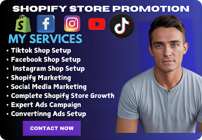 Gig Preview - Setup facebook shop, instagram shop, tiktok shop ads, complete shopify marketing