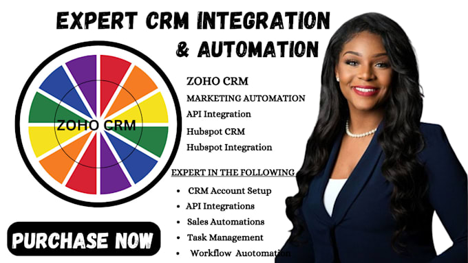 Gig Preview - Zoho crm api integration marketing automation rest api hubspot landing page