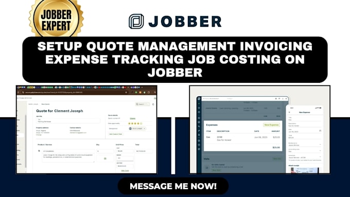 Gig Preview - Setup quote management invoicing reports tracking job costing expense jobber