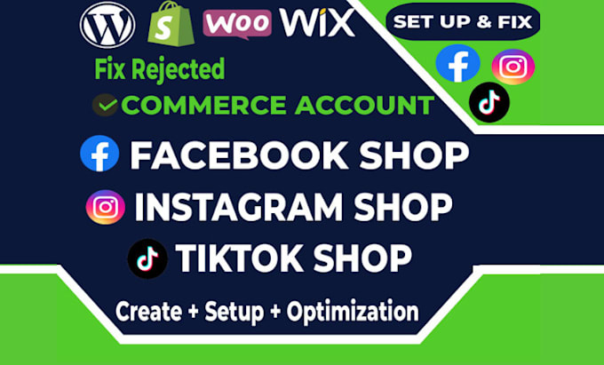 Gig Preview - Setup tiktok shop, facebook shop, tiktok ads, tiktok marketing, instagram shop