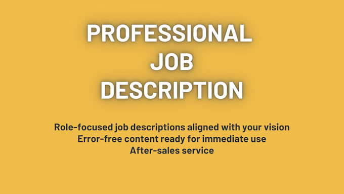 Gig Preview - Create SEO optimized job description for any position