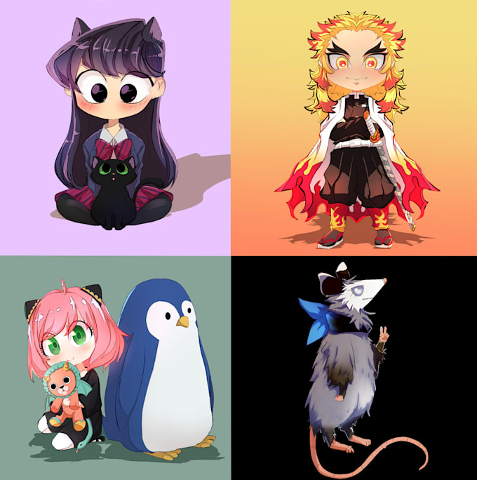 Gig Preview - Draw your character in cute chibi or cartoon style