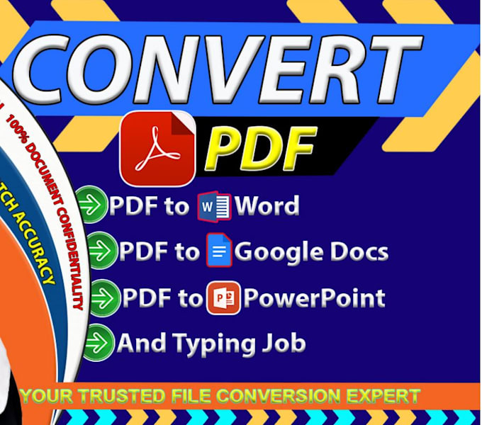 Gig Preview - Convert PDF to word, google docs, powerpoint, typing services