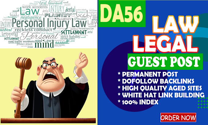 Gig Preview - Publish a guest post on law legal blog high da