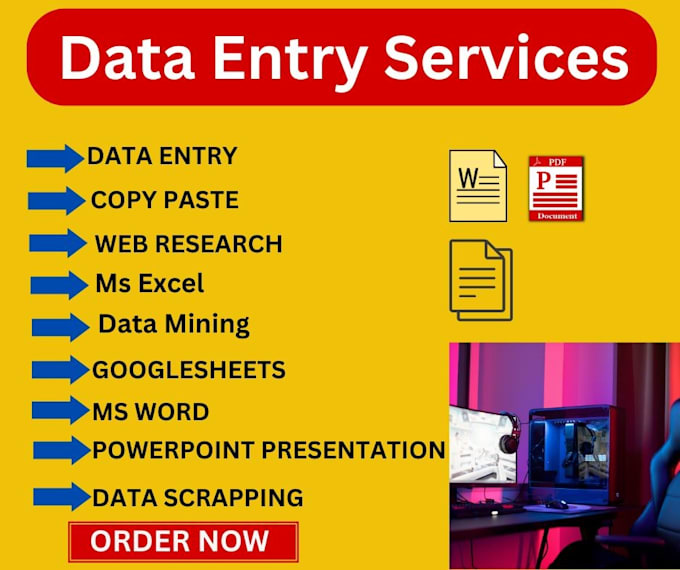 Gig Preview - Do ms excel data entry, copy paste, web research