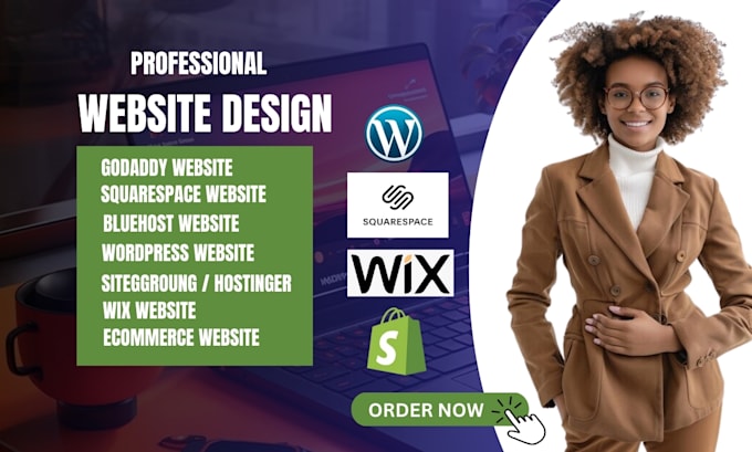 Gig Preview - Design ecommerce website on bluehost hostinger godaddy wix squarespace wordpress