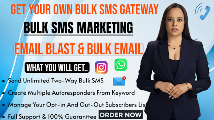 Gig Preview - Blast bulk sms marketing campaign, bulk email