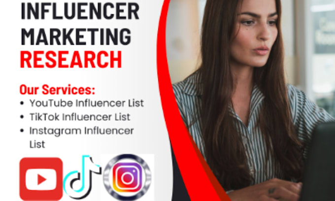 Gig Preview - Find best influencer list for influencer marketing research