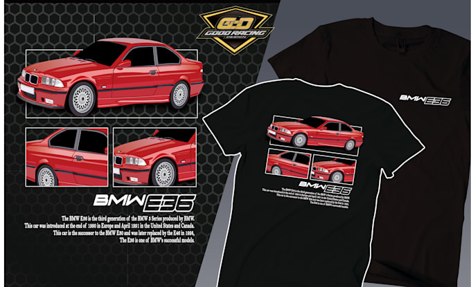 Gig Preview - Draw vector illustration automotive for t shirt design