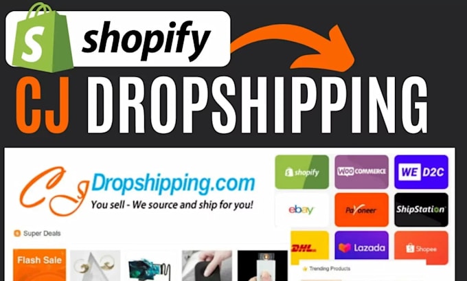 Gig Preview - Set up shopify dropshipping store with cj product listing