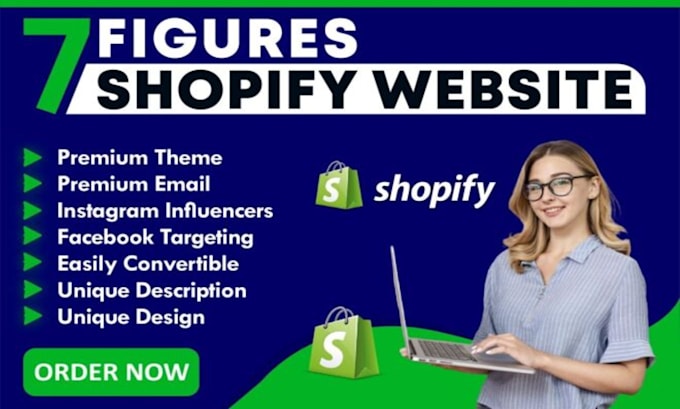 Gig Preview - Create shopify store build shopify website design shopify dropshipping website