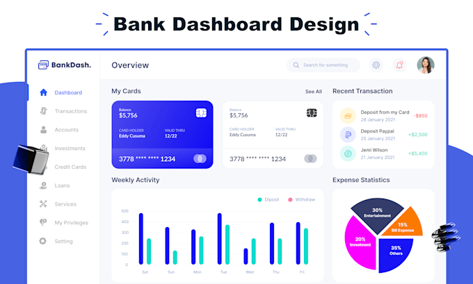 Gig Preview - Design modern dashboard, CRM and admin panel UI UX design