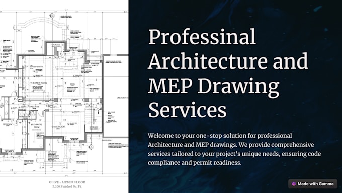 Gig Preview - Draw and stamp architecture and mep drawings for permit