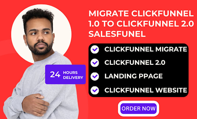 Gig Preview - Design, clone, migrate clickfunnels 1 0 to clickfunnels 2 0 sales funnel ghl