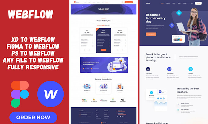 Gig Preview - Design webflow website redesign webflow develop weblow to wix, figma fix webflow