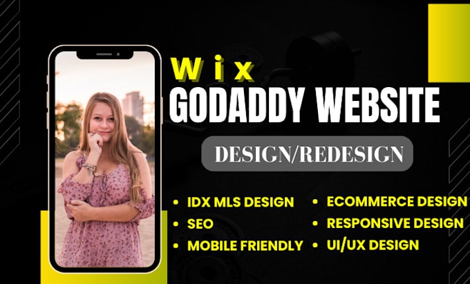 Gig Preview - Design wix godaddy website solutions idx mls SEO mobile friendly design