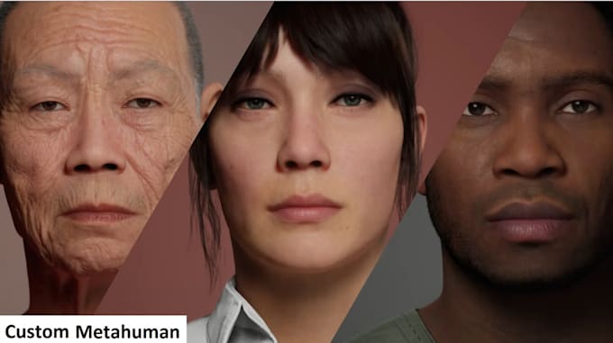 Gig Preview - Sculpt 3d photo realistic character human avatar game model metahuman animation