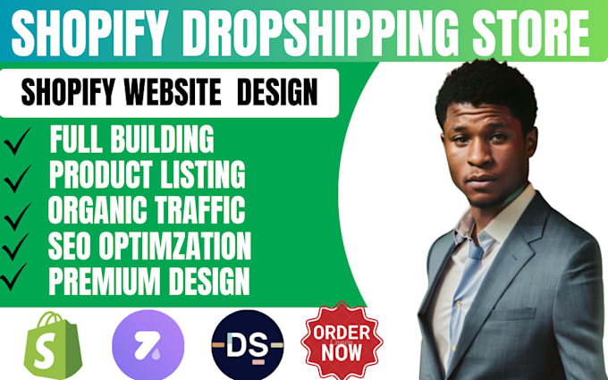 Gig Preview - Build shopify website dropshipping store design via zendrop using autods