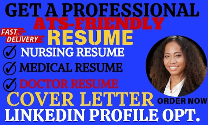 Gig Preview - Craft ats doctor, nursing resume writing and cover letter for healthcare job