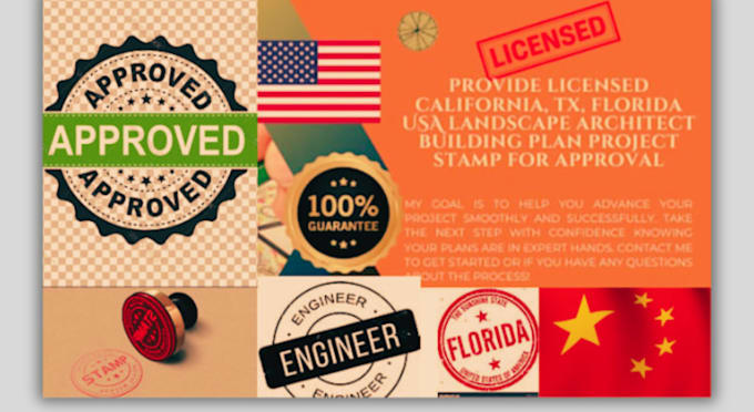 Gig Preview - Do california,florida USA landscape architect building plan stamp for approval