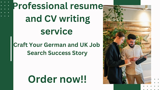 Gig Preview - Create and offer professional german CV writing cover letter