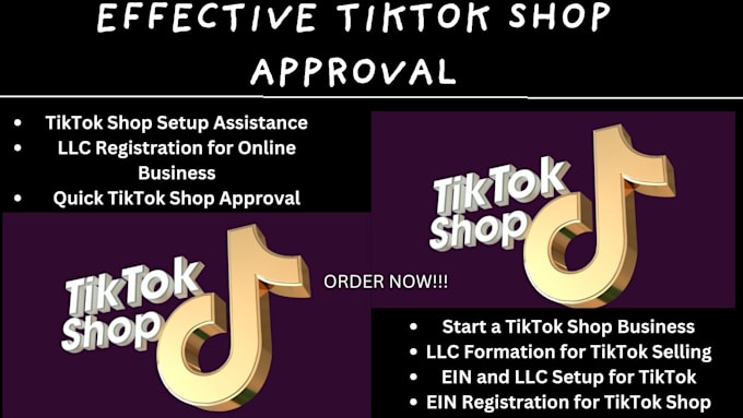 Gig Preview - Do tiktok seller center tiktok llc formation ein tiktok shop business license