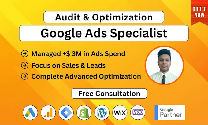 Gig Preview - Audit and optimize google ads adwords PPC search ads campaign as SEM specialist