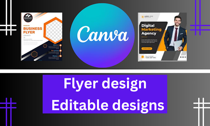 Gig Preview - Be your expert in canva eye catchy flyer design and logo