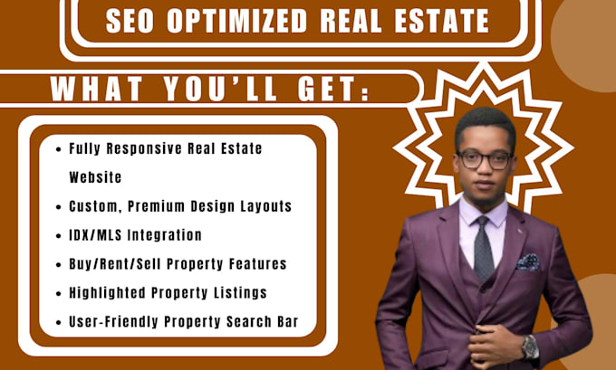 Gig Preview - Do SEO optimized real estate idx mls agent website or landing page