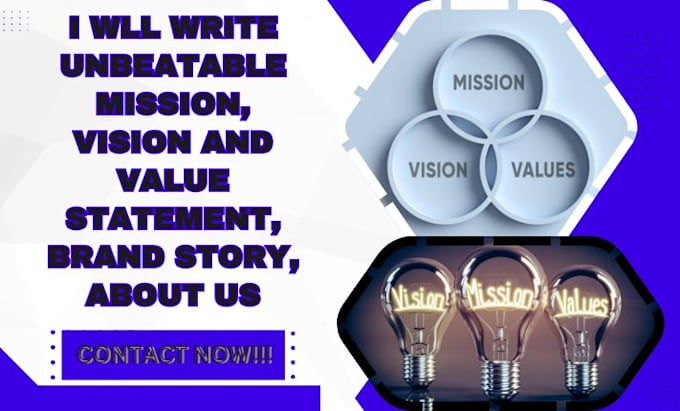 Gig Preview - Write captivating mission and vision statement, brand story, about us