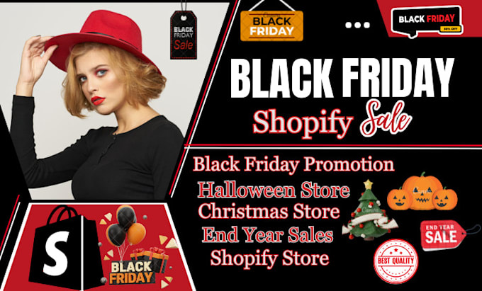 Gig Preview - Create 7 figure black friday shopify store, shopify black friday website sales