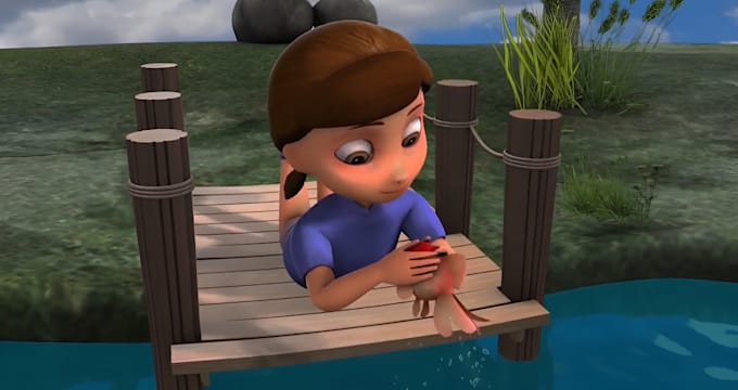 Gig Preview - Make 3d 2d cartoon character animation for kids animated stories nursery rhymes