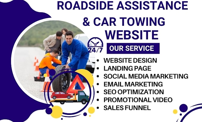 Gig Preview - Design roadside assistance website roadside assistance leads car towing website