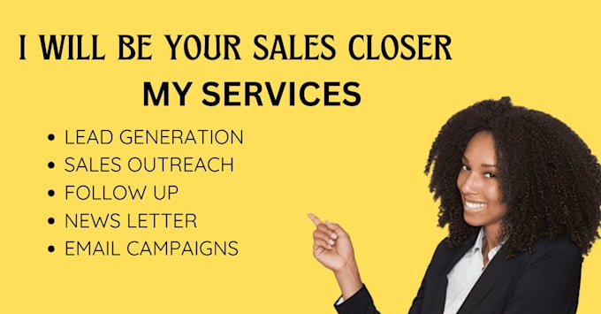 Gig Preview - Sales representative sales agent salesperson sales closer sales leads