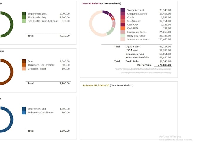 Bestseller - create your personal budgets, investment, and provide a custom excel sheet