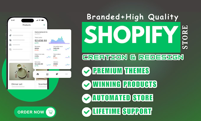 Gig Preview - Create and redesign branded shopify store professionally