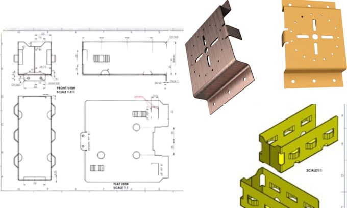 Gig Preview - Do sheet metal part and cad model for manufacturing in solidwork