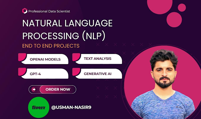 Gig Preview - Do nlp,openai models, gpt4, text analysis and generative ai projects in python